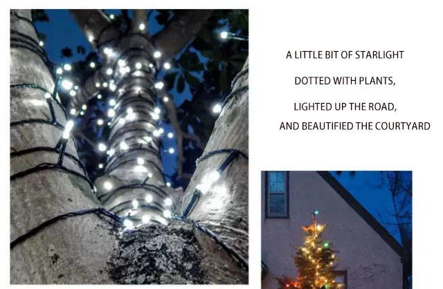 72ft Outdoor Solar String Lights 300MA Reelable With 200 Lamp Beads