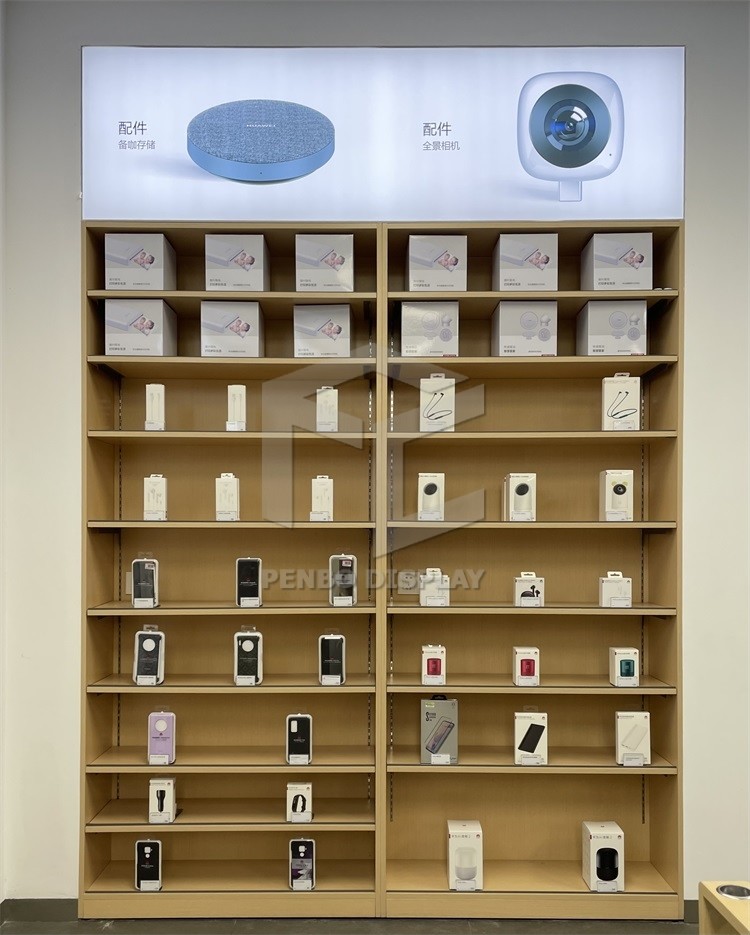 Ecological Cell Phone Cabinet MDF With Baking 4pcs Column Cell Phone Showcase