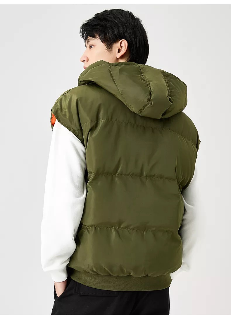 High Quality Puffer Vest Sleeveless Plus Size Mens Vests Vest Stand Collar Thick Vest Winter Vest