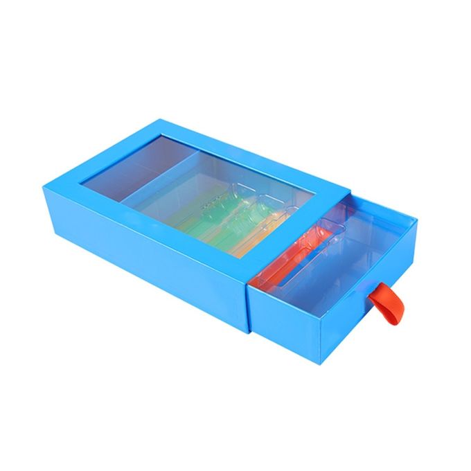 CMYK Color Handmade Fragrance Gift Box With 4 Cavities Clear PET Window