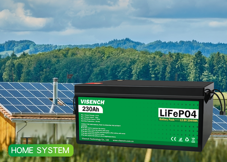 Visench Deep Cycle Storage Energy System 12V 230Ah LiFePO4 Rechargeable Lithium iron Phosphate Battery