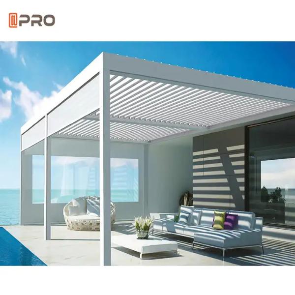Motorised Outdoor Aluminium Louvered Roof Pergola Bioclimatique Garden Arbours