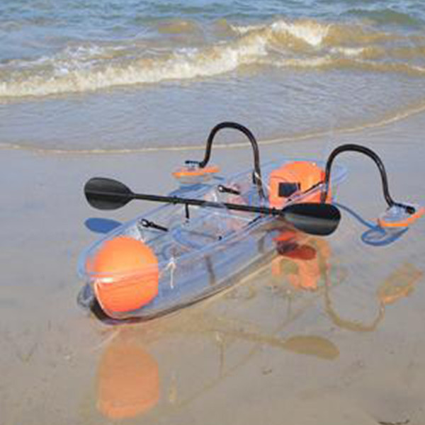 UV Resistant Double Sit On Top Kayak , 200kg Weight Capacity See Through Canoe