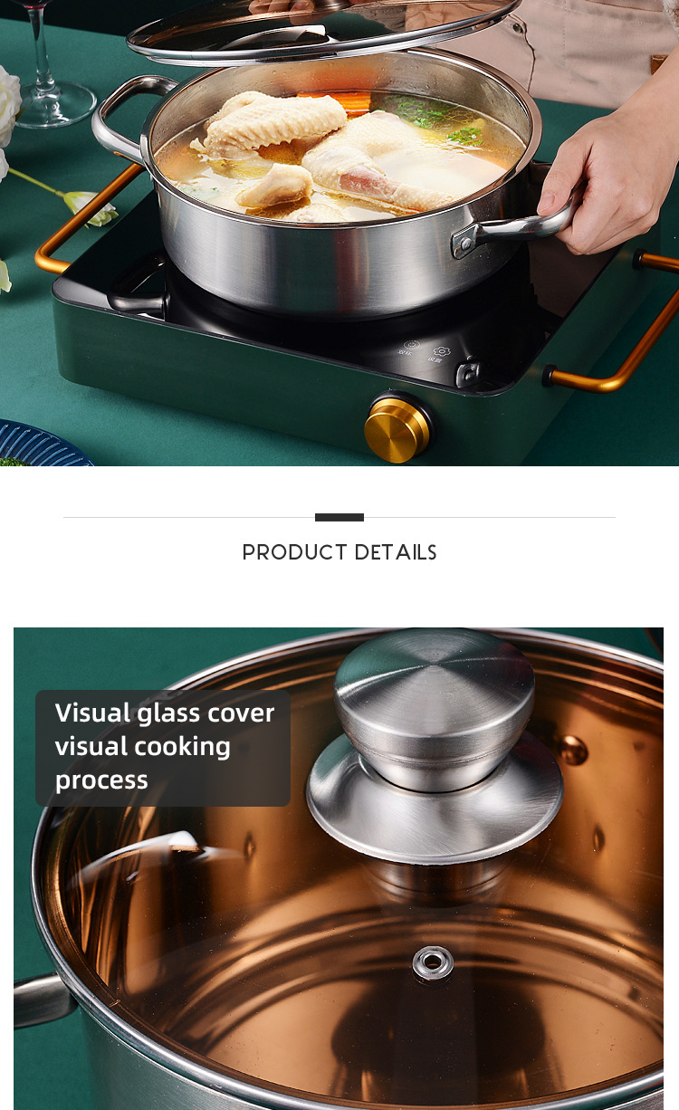 Factory Direct Kitchen Cooking Food Stainless Steel 3 PCS Cooking Pots And Pans Cookware Sets
