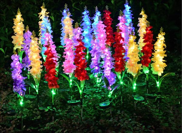 Solar Artifical Violet Lights Outdoor Lawn Park Decoration Lamp LED Silk Violet