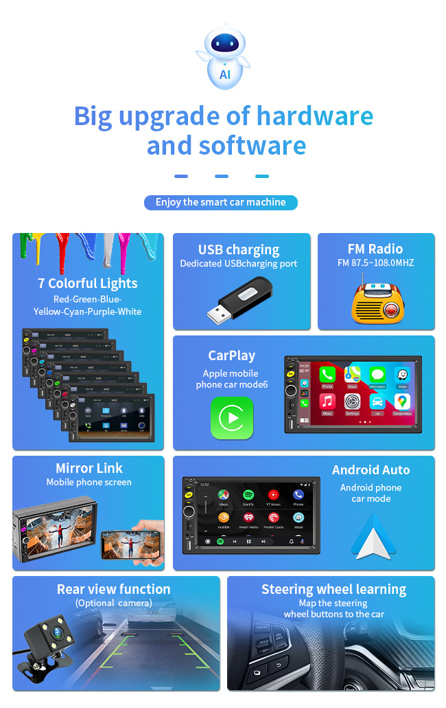 7 Inch F720C MP5 Car Mount Tablet Digital Radio