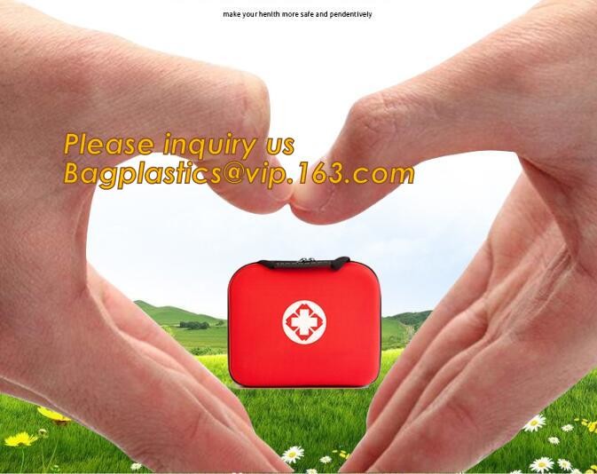 Red pu leather waterproof mini eva first aid kit case,first aid box plastic case carrying case,Medical Multi-functional