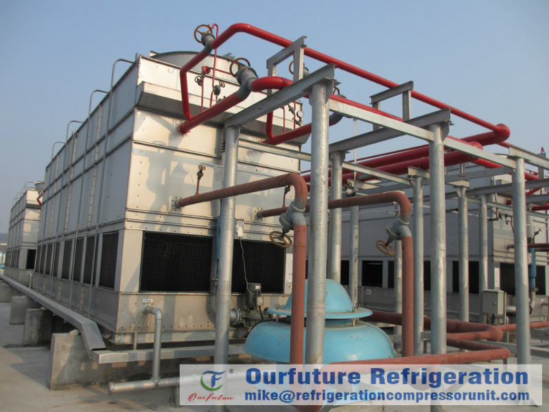 Downstreaming Type Evaporative Condenser For Cold Storage Refrigeration System