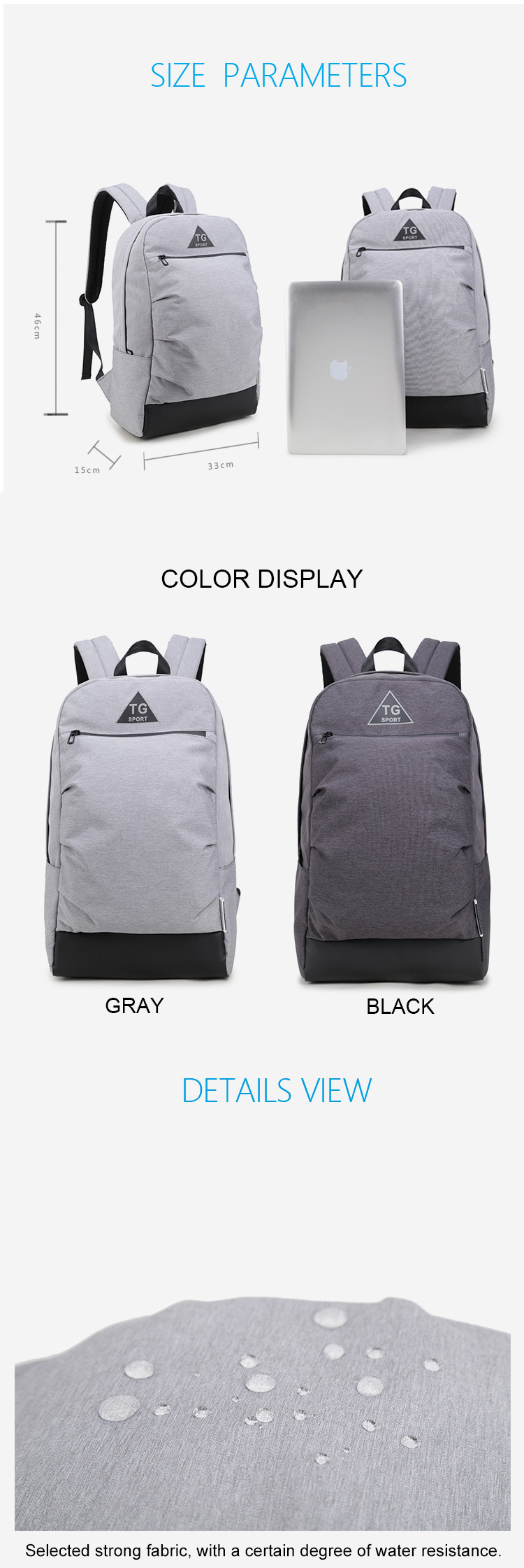 Back Thicking Multi Functional Backpack For College Students 0.49KG