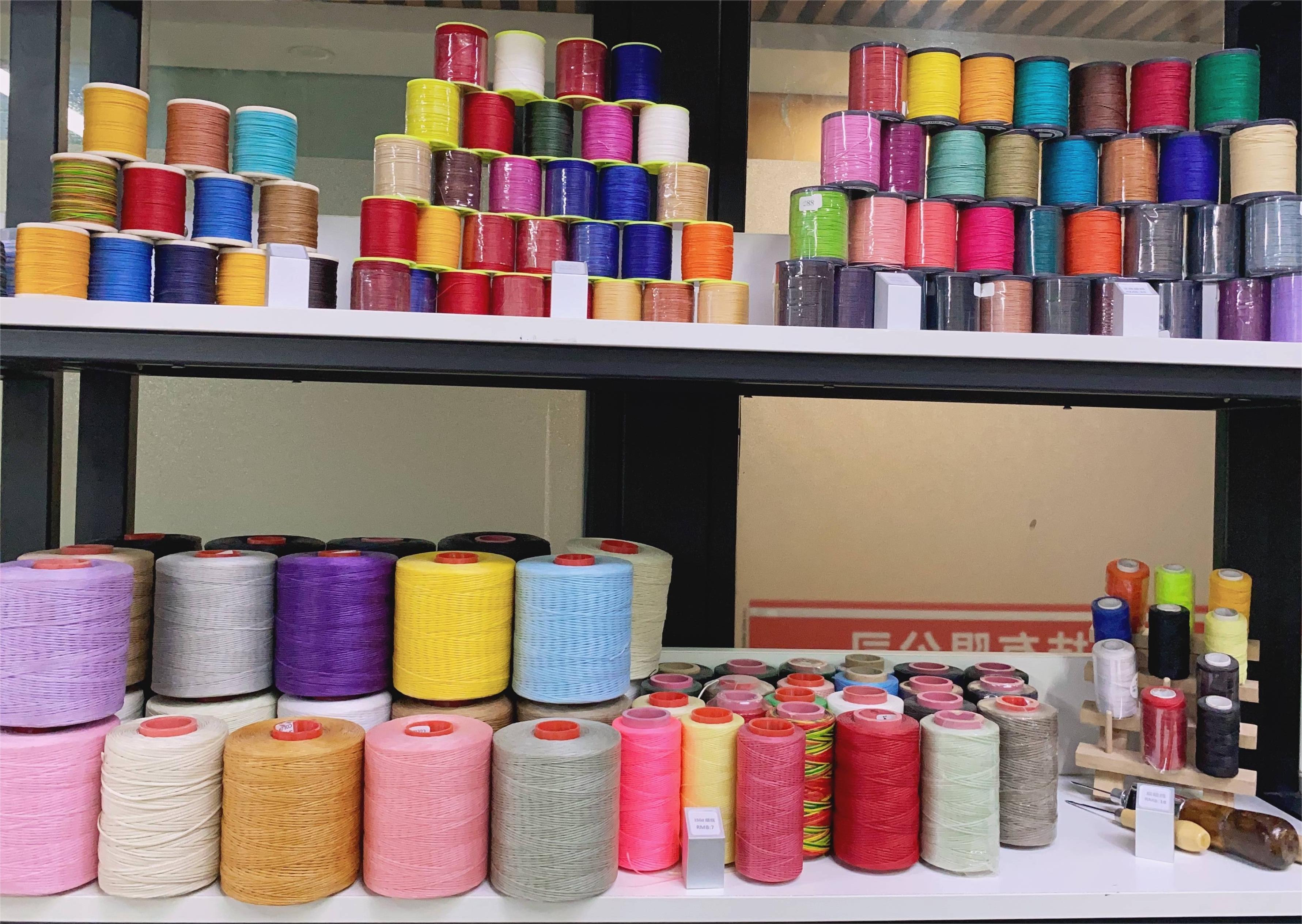 Dyed Texturized Pattern 1000m 150D Waxed Thread for Leather Sewing Black Book Binding
