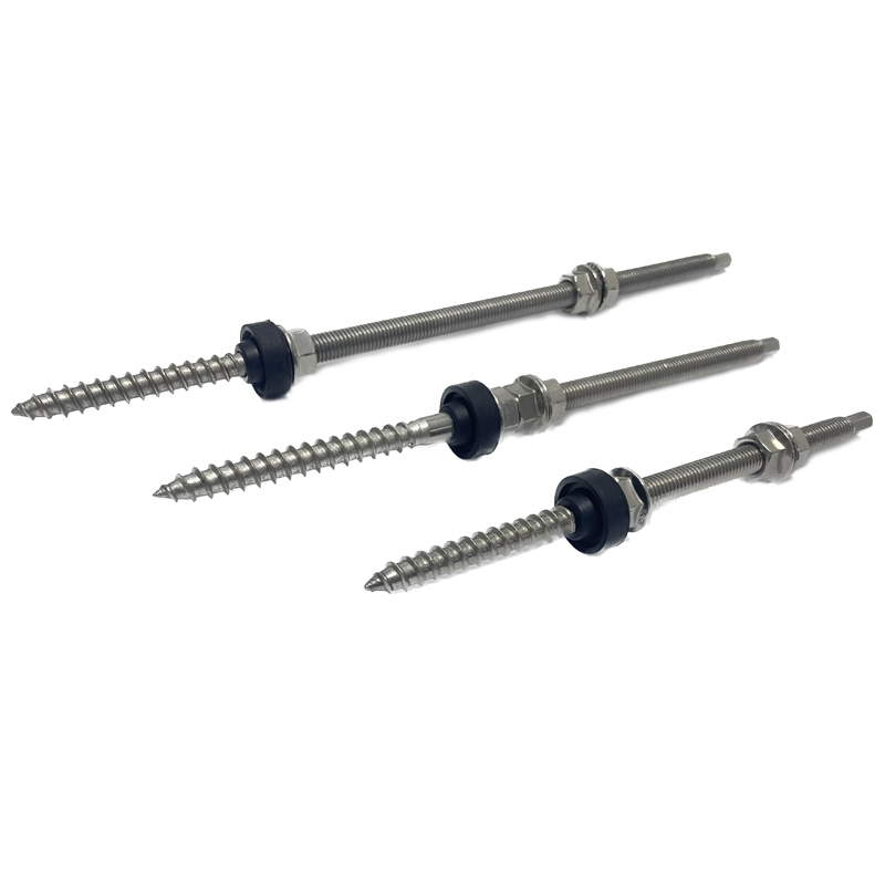 Plain Finish Stainless Steel Solar Roof Mount Hanger Bolt for Strong and Stable Mounting