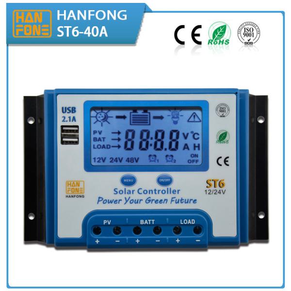 10A 30A 40A 12V/24V LCD Dispaly PWM Solar Controller Bule body give Battery Gel