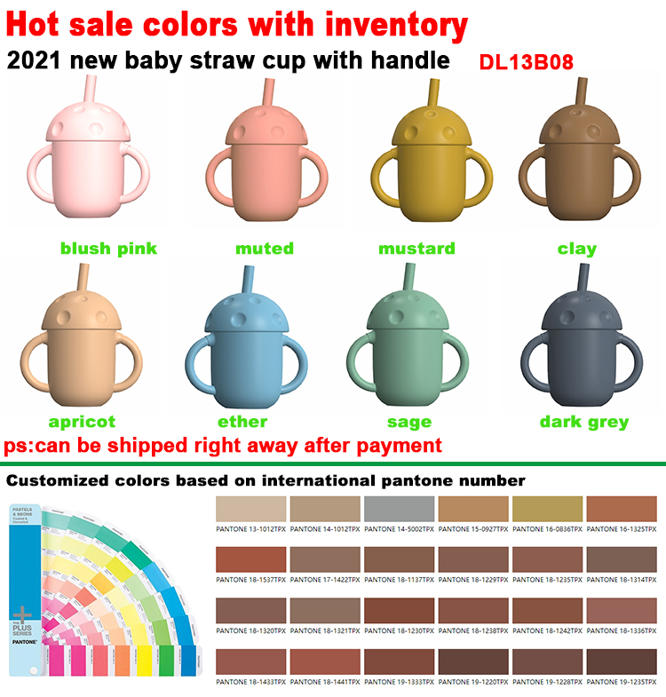 Portable Leakproof BPA Free Organic Bare Silicone Sippy Cup With Straw