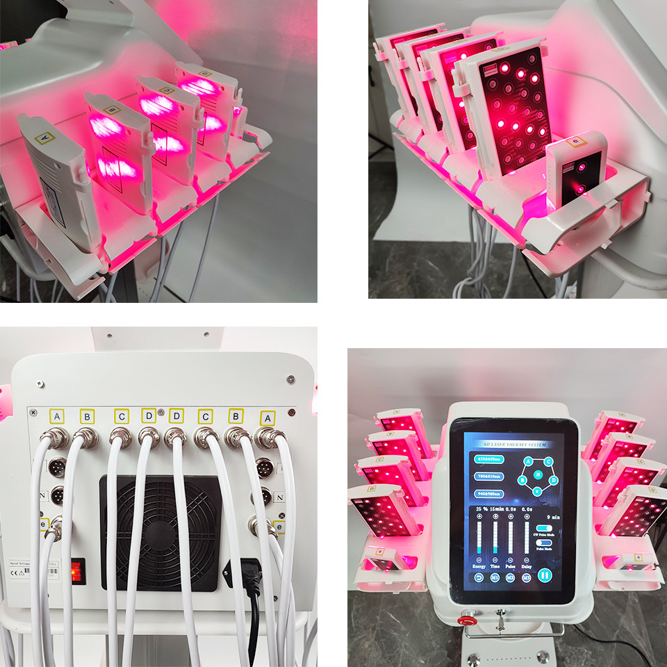 6d Lipo Laser Slimming Machine 980nm 635nm 650nm 780nm 810nm 940nm With 10pcs Pads