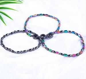  Gemstone Bead Slimming Magnetic Hematite Stone Ankle Bracelets With Five Star Symbol Manufactures