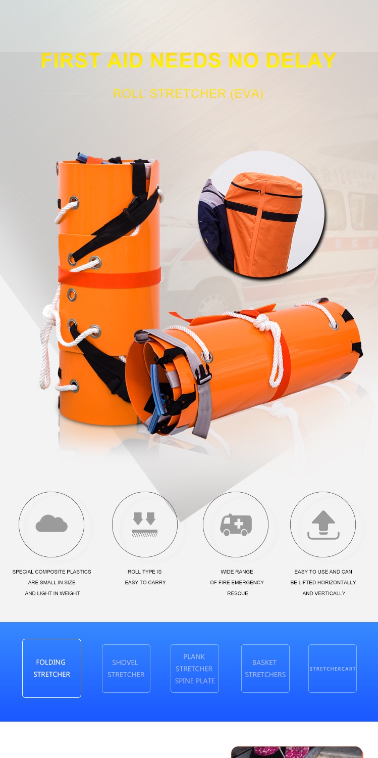 Class I Firefighting Multifunctional Sked Rescue Stretcher in Orange for Firefighting