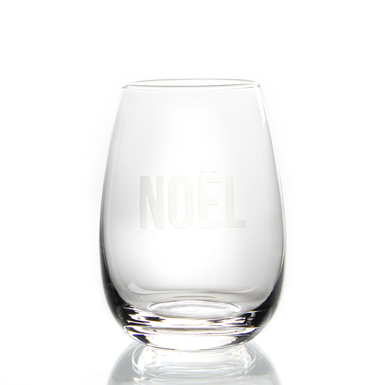Best sellers transparent lead free crystal stemless red wine glass cup with engraving decoration
