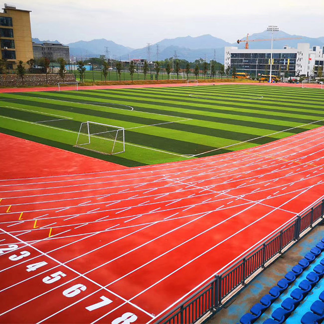 Non Toxic 13mm Thick Eco Sports Flooring Synthetic Athletic Track