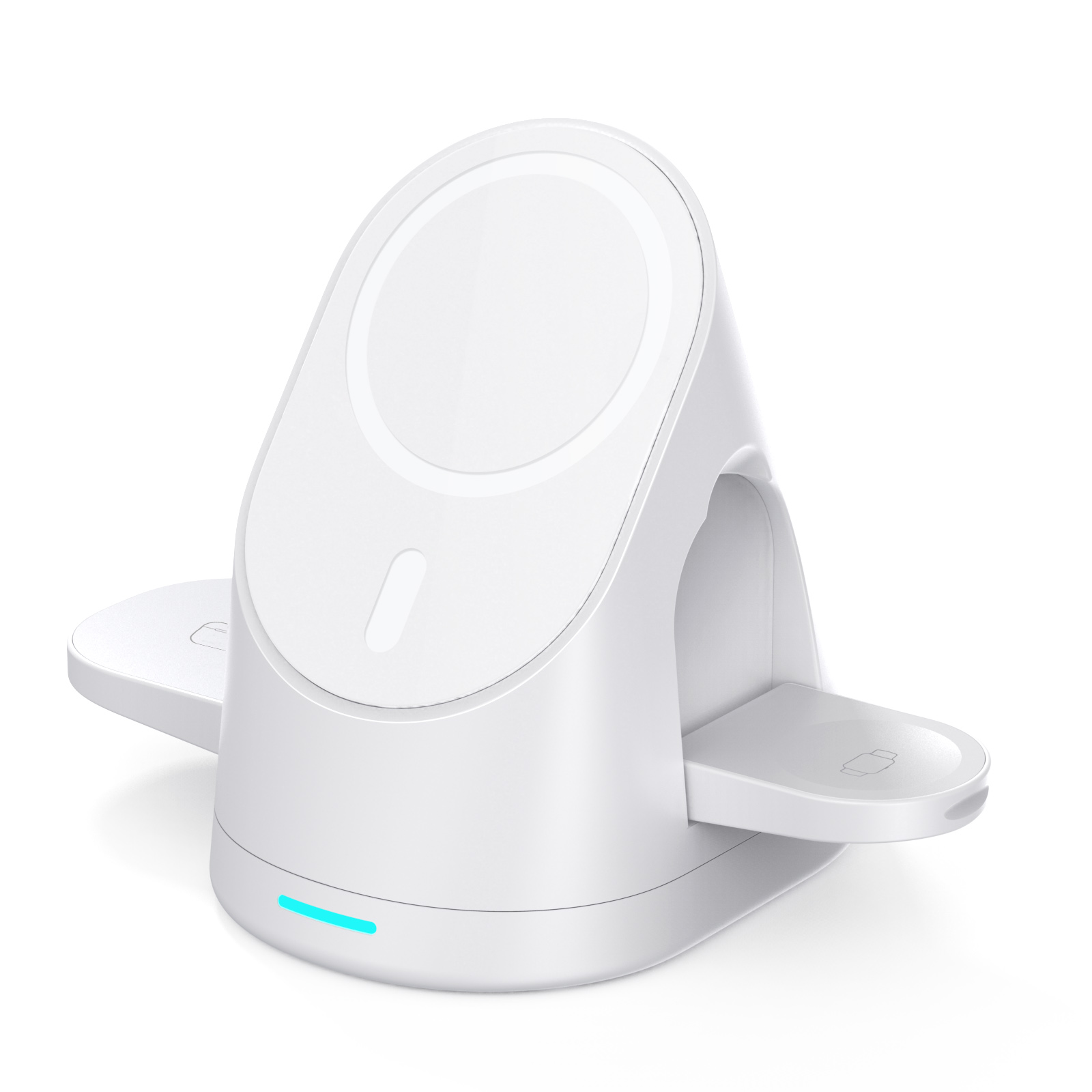 15W Portable QI Multifunctional 3 in 1 Magnetic Wireless Stand For iPhone 15 14 13 Pro