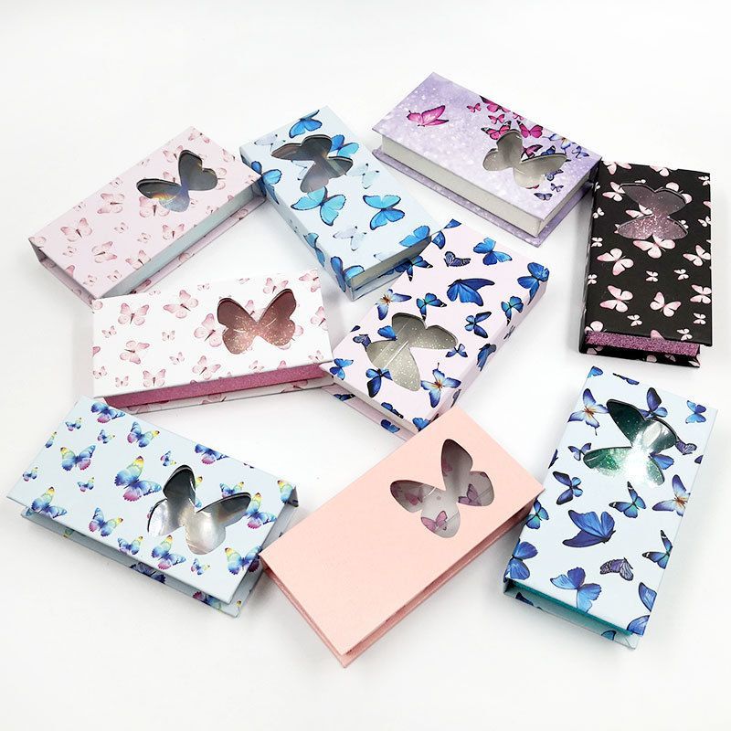 Wholesale Diamond Eyelash Lash Packaging Book Shape Magnet Box 3D Mint Eyelashes Vendor Customized Magnetic Cardboard Boxes False Nail Packaging Box with Window
