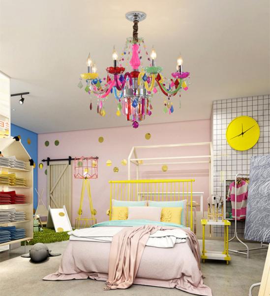 Children Bedroom Chandelier Glass Crystal Chandelier Colorful Dreaming Lovely