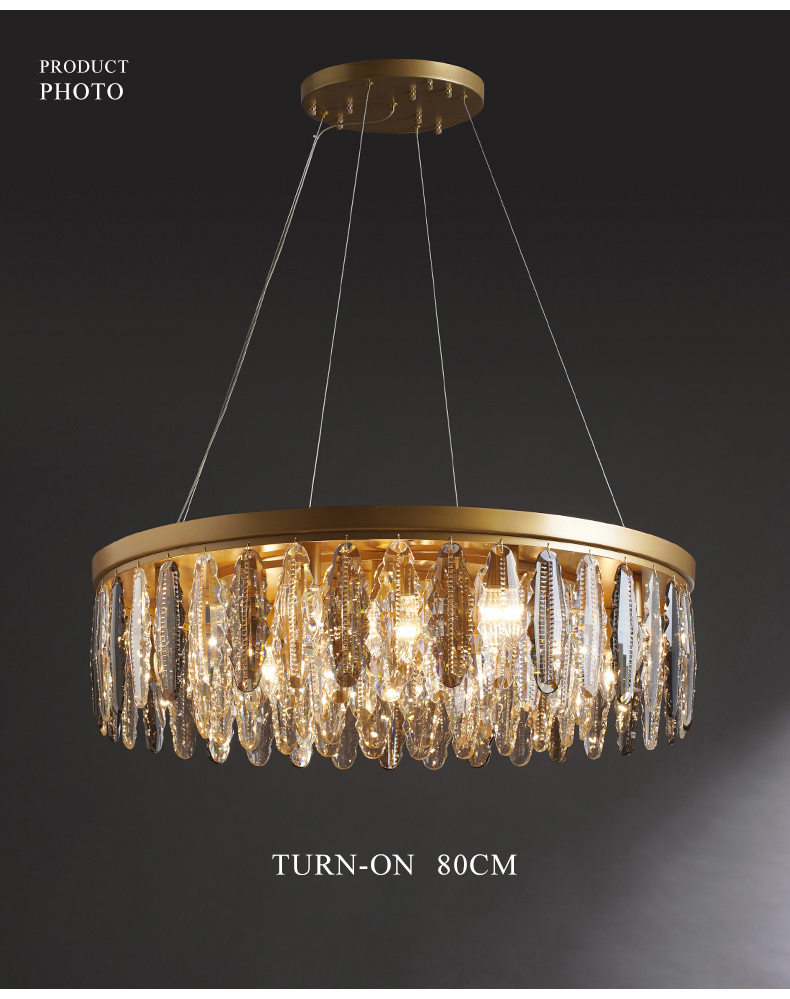 Modern living room chandeliers round gold hanging art deco lamp(WH-CY-241)
