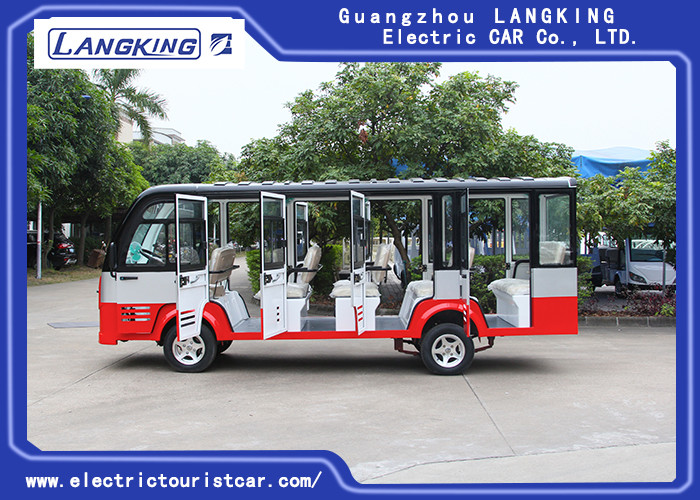 14 Passenger Closed Door Electric Sightseeing Car With Superior Cruising Capacity 72 Volt 7.5KW AC Motor
