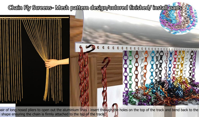 Double Hook Decorative Aluminum Chain Link Curtain For Shower Curtain
