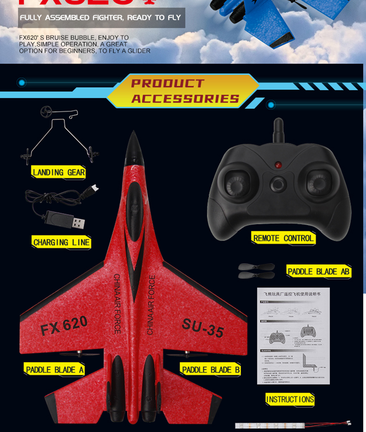 2 Modes Airplane Toy 2.4GHz Remote Control Combat Aircraft for Beginner Kids Easy to Fly and Fun Birthday Surprise