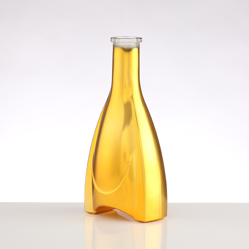 Aluminum Plastic PP Collar Electroplate 500ml 700ml 750ml Vodka Glass Bottle for Liquor