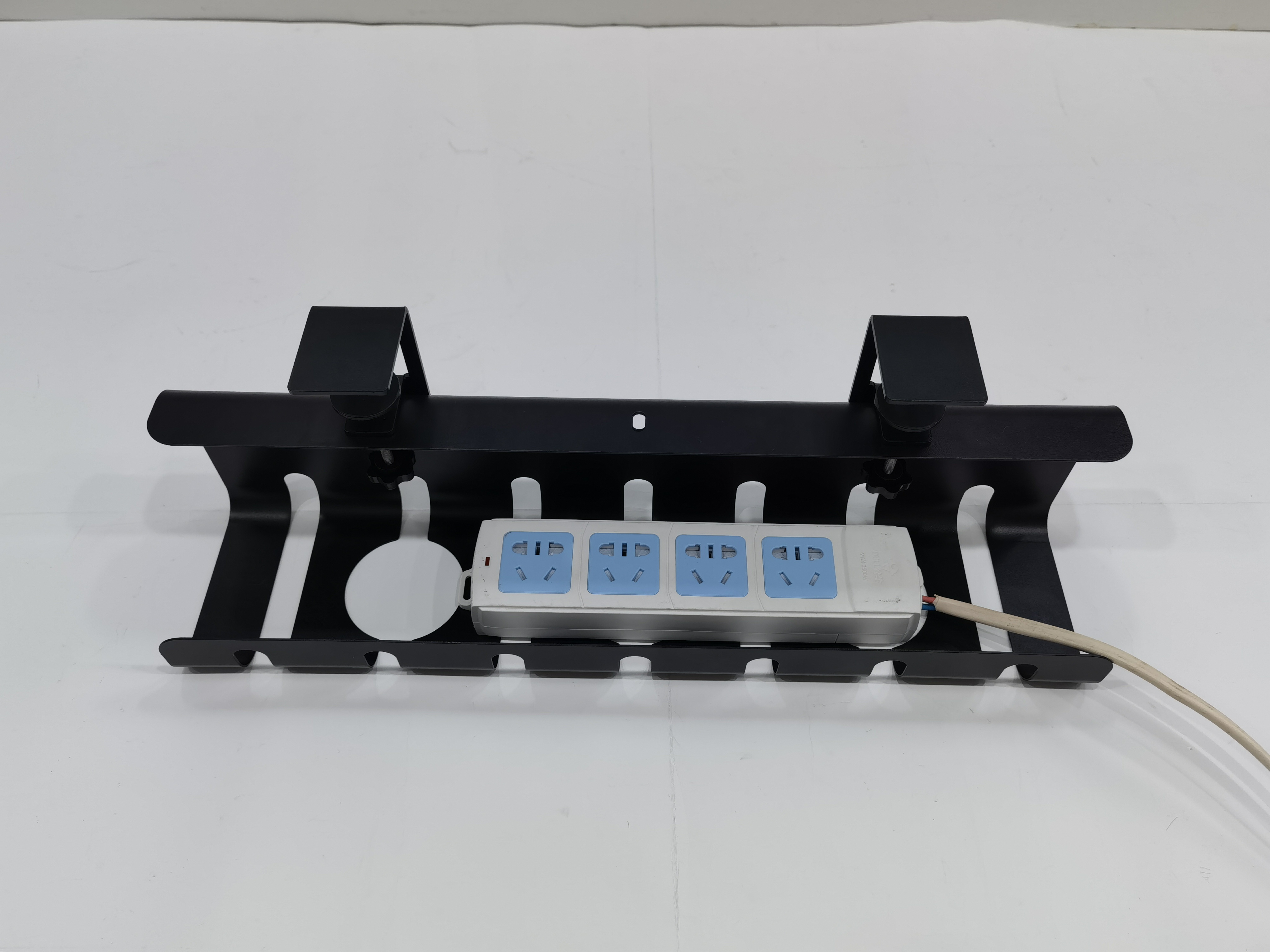 Steel Q235 Under Desk Cable Management Tray Cord Organizer for Desk No Drilling Needed