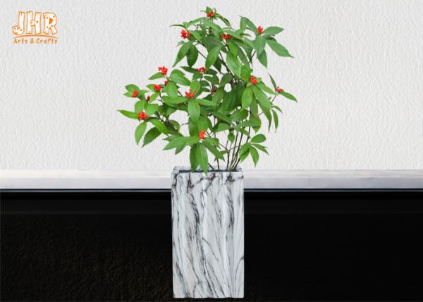 Square Plant Pots Clay Flower Pots Marble Pot Planters Indoor Planters Patio
