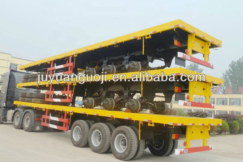 High Load Capacity 20ft/3 Axles 40ft 45ft Flatbed Semi Trailer for Utility Containers