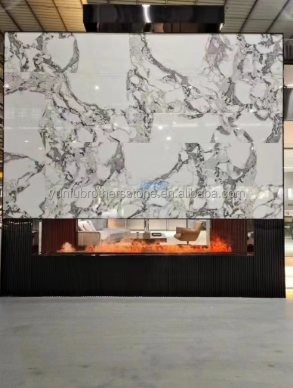 Polished Milk White Alabaster Marble Big Slab for Living Room and Dining Table Flooring
