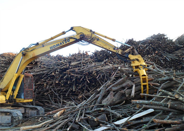 360 Degree Rotating Wood Grapple Attachment For Excavator Komatsu PC200