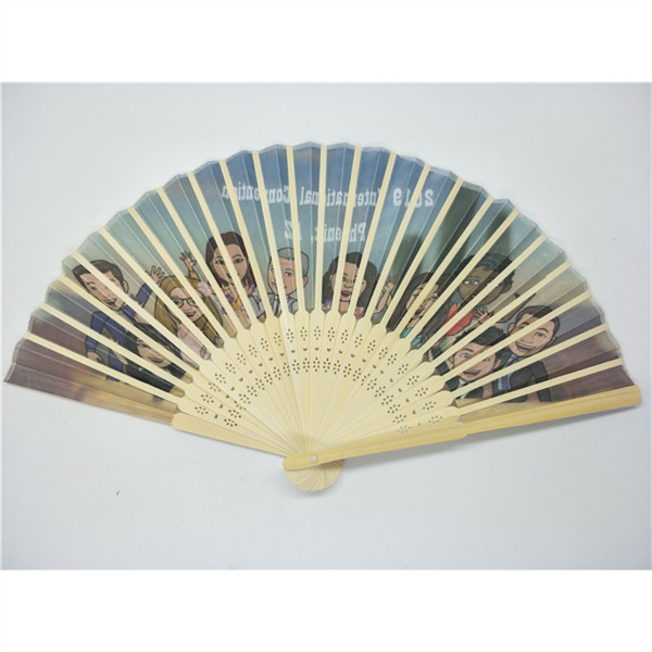 Party Wedding Gift Spanish Mini Bamboo Silk Fabric Hand Fan Custom Printed Folding