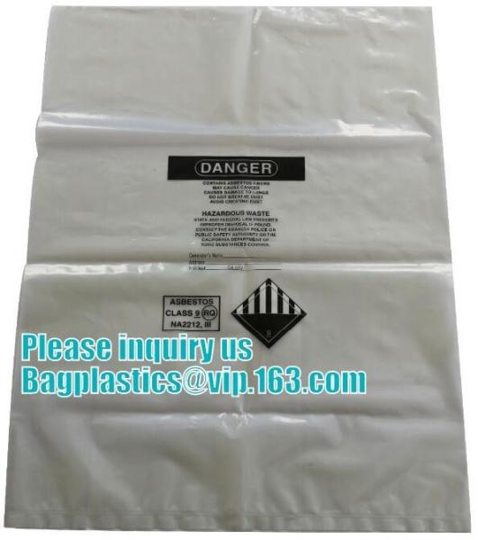 PE high quality asbestos bags, heavy duty construction asbestos bags waste bag,