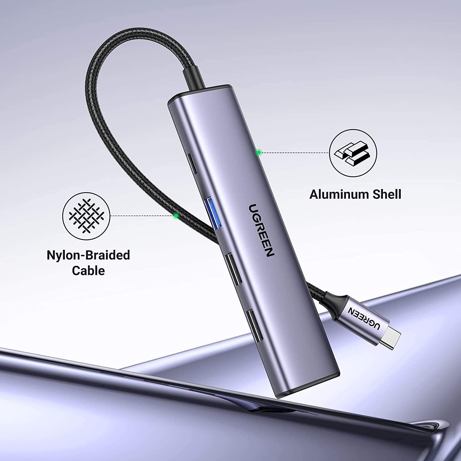 5Gbps USB C Hybrid Multiport Adapter 5 In 1 USB C Hub With 3 USB3.0 HDMI And RJ45