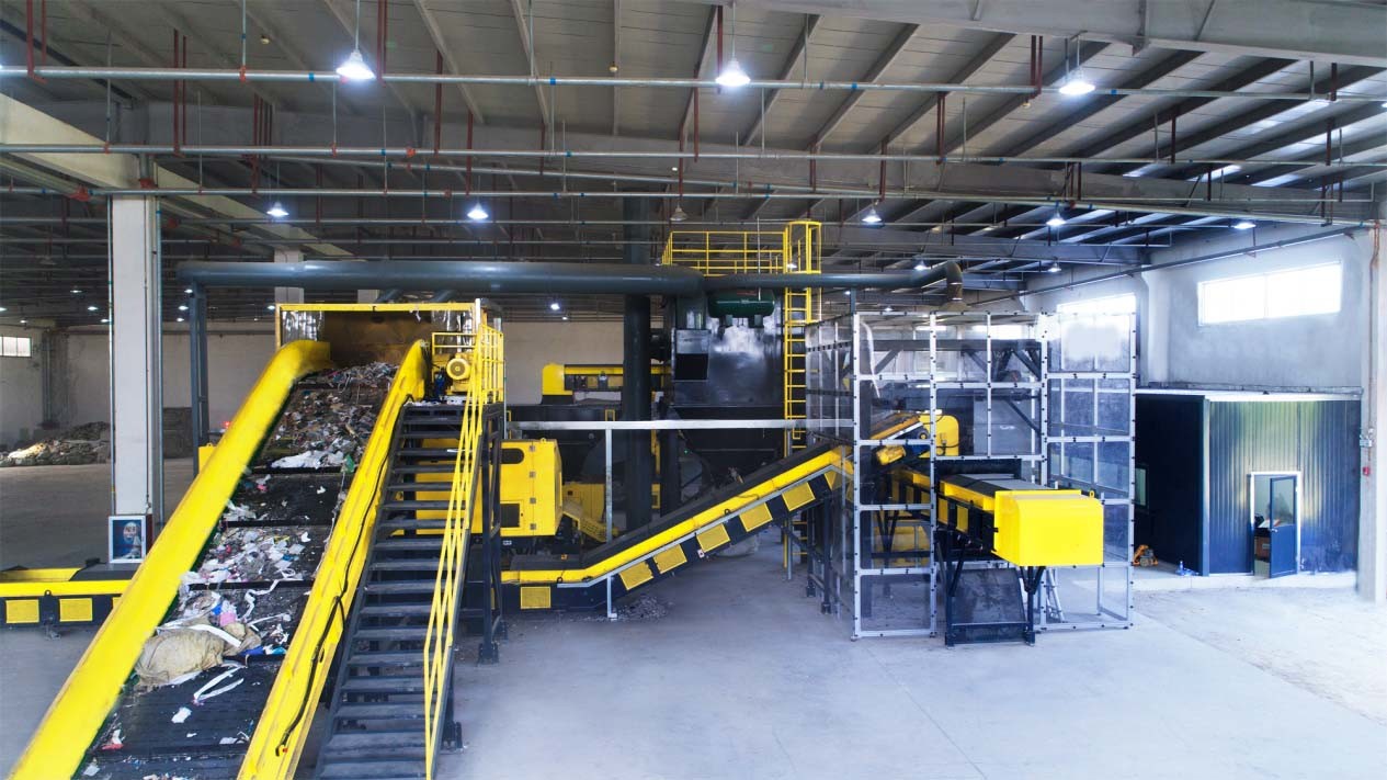Domestic Garbage Sorting Line Treatment Solid Wet Waste Sorting Plant