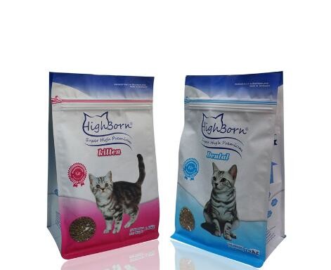 Flexible Packaging Custom Printing Plastic Cat Pet Food Stand Up Zipper Pouch With Zip Lock