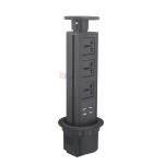 Full black built in worktop pneumatic pop up socket outlet for kitchen