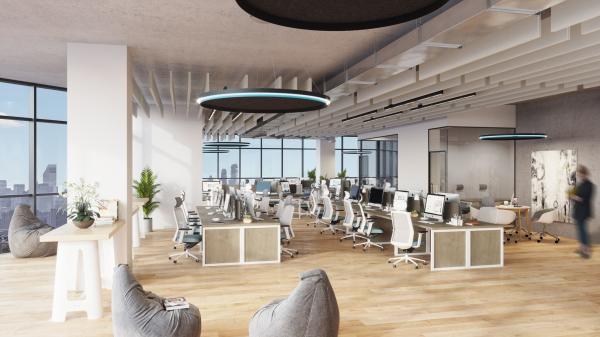 Office Ceiling Baffles RAL White Wood Wool Cement Acoustic Panels Sound