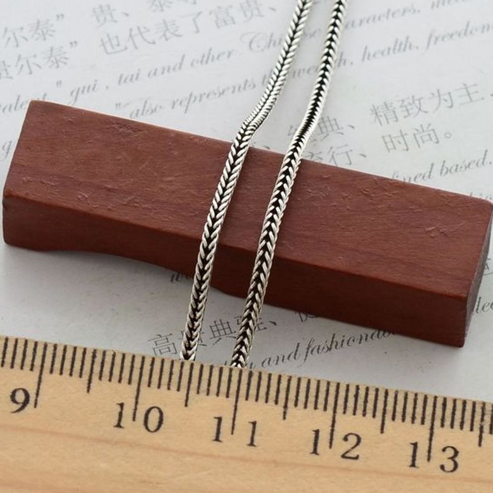 Women Men Necklace Sterling Silver Skeleton Whistle Charm Pendant Wheat Chain (N808061)