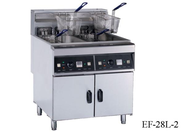 Floor Standing Potato Chip Fryer 28L Per Tank Stainless Steel Electric Deep