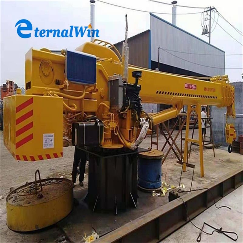 5 Ton 12 Meters Small Marine Crane Hydraulic Winch Ship Crane
