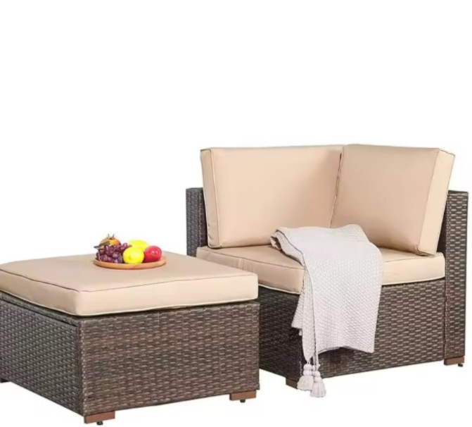 Outdoor Wicker Rattan Sofa Set Rattan Chair Sectional Cushion Lawn Garden Furniture
