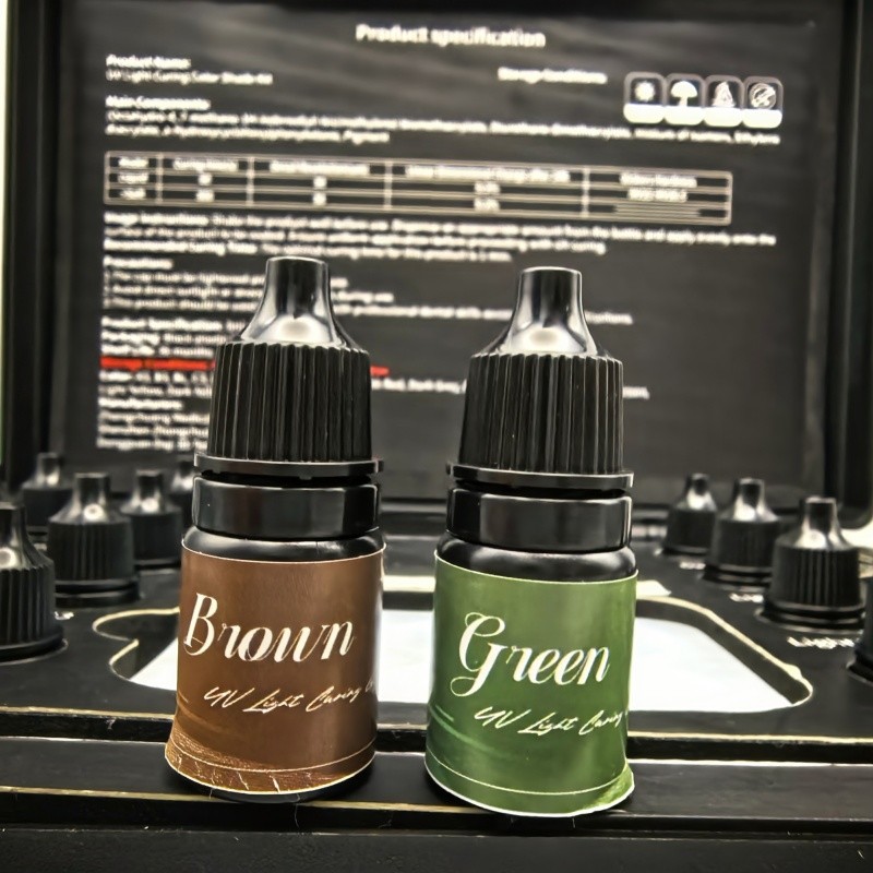 Non-Toxic and Environmentally Friendly UV-Curable Dental Resin Glaze for Operator-Friendly Brush Color Curing Performance