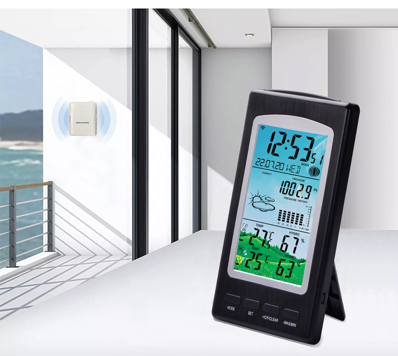 Indoor And Outdoor Wireless Weather Station With Precision Temperature And Humidity Meter