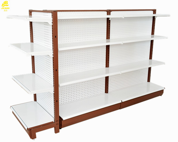Center Side Pharmacy Display Racks White 1.4M High 0.32M Depth 30KG/Layer