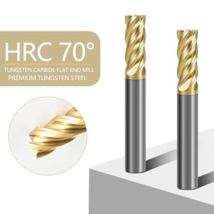 70HRC Tungsten Carbide End Mill with 35° Helix Angle and Alnovz3 Coating for